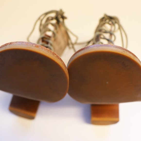 Jeffrey Campbell Cos Taupe Suede Lace-Up Booties 9 - Picture 9 of 16